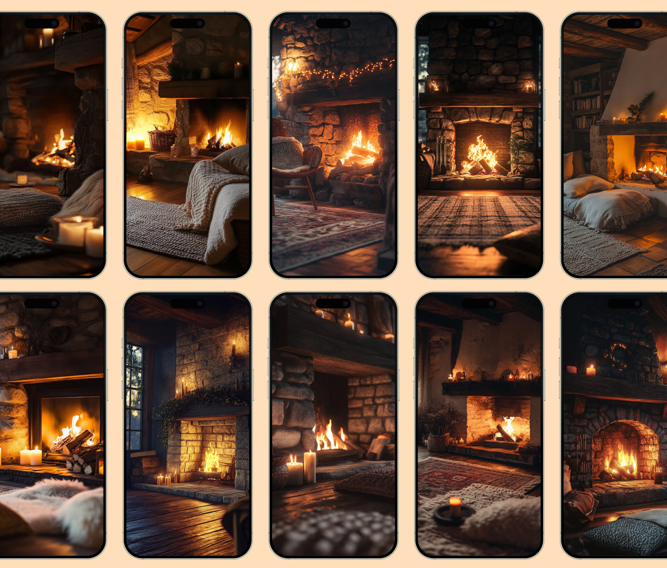Fireplace Glow Cozy Wallpaper – Soft Glowing Fireplace for iPhone