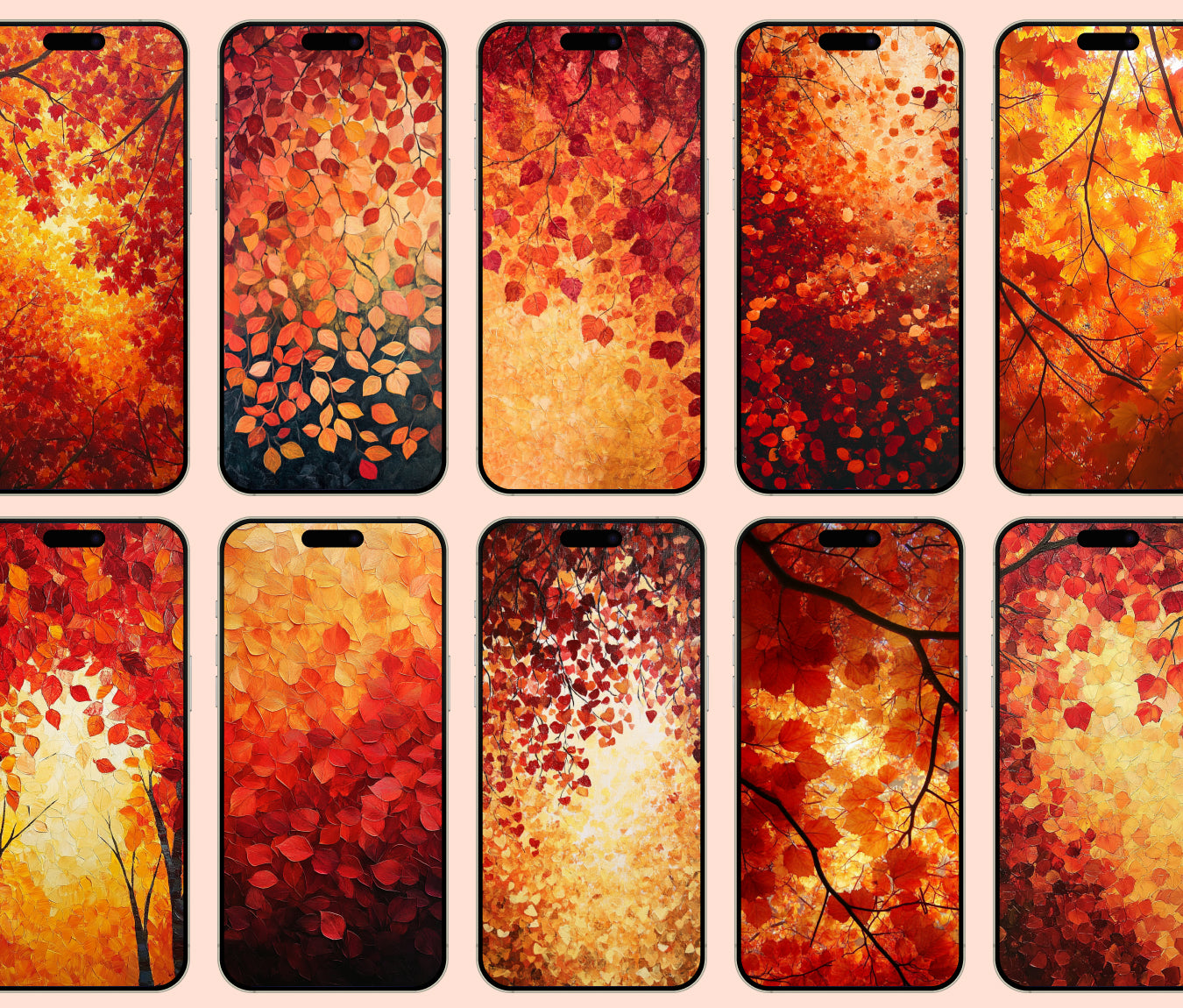 Falling Leaves Wallpaper – Soft Minimalist Autumn Aesthetic for iPhone