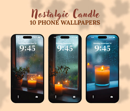 Candlelit Serenity Wallpaper – Fall Candle Glow & Warmth for iPhone