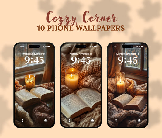 Cozy Corner Candle Glow Wallpaper – Warm Lights & Comfort for iPhone