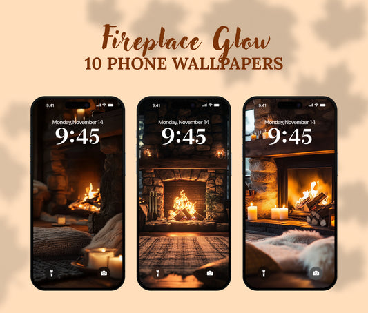 Fireplace Glow Cozy Wallpaper – Soft Glowing Fireplace for iPhone