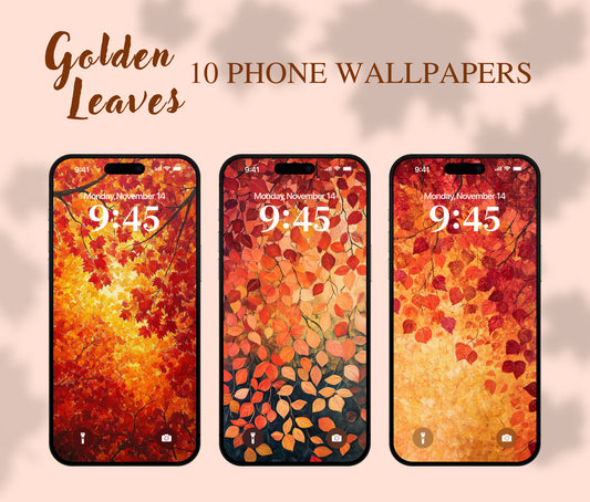 Falling Leaves Wallpaper – Soft Minimalist Autumn Aesthetic for iPhone