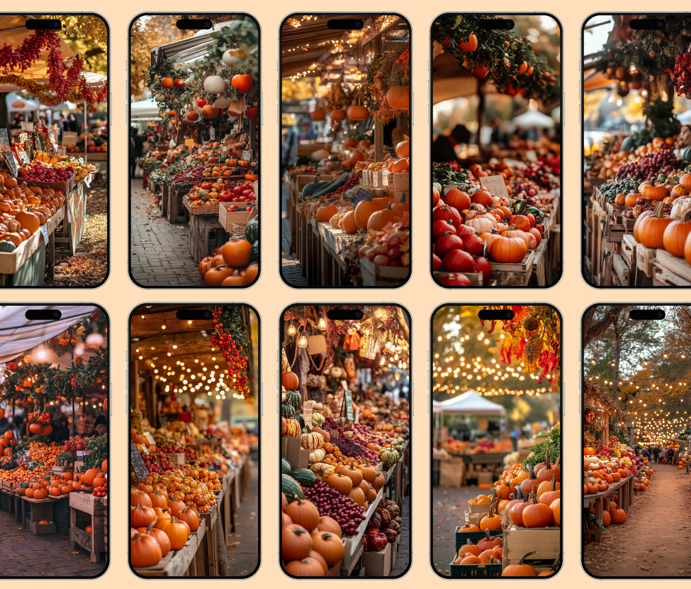 Fall Harvest Festival Wallpaper – Farmer’s Market & Produce for iPhone