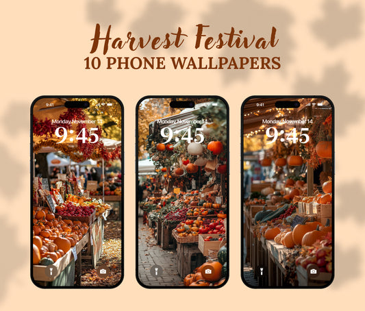 Fall Harvest Festival Wallpaper – Farmer’s Market & Produce for iPhone