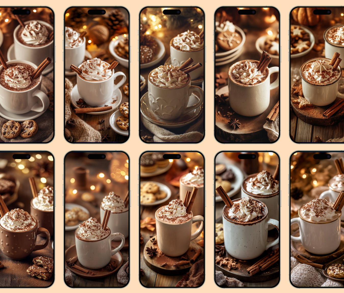 Cocoa Treats Delight Wallpaper – Hot Cocoa & Cinnamon for iPhone