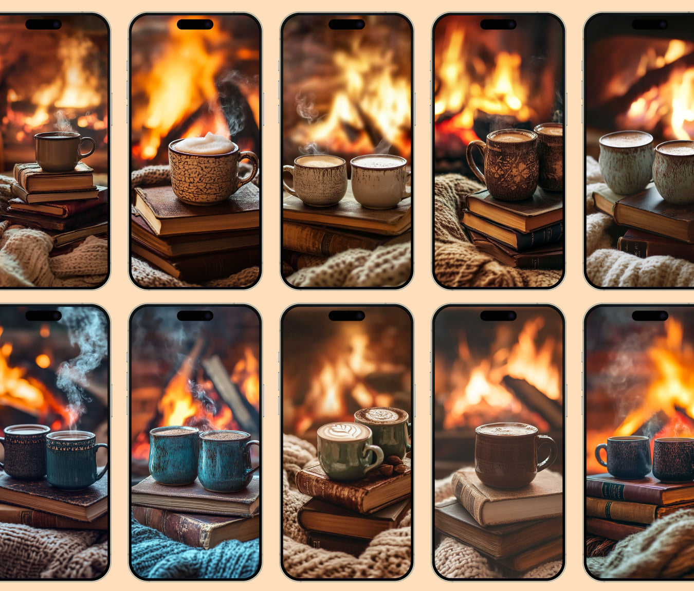 Cocoa and Books Wallpaper – Cozy Fall Hot Cocoa & Comfort for iPhone