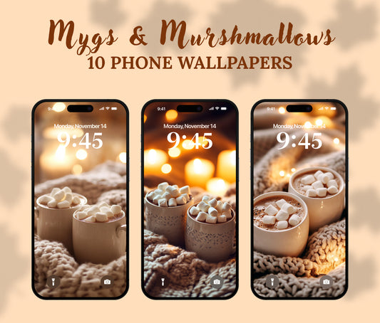 Cozy Cocoa Mugs Wallpaper – Hot Cocoa & Marshmallows for iPhone