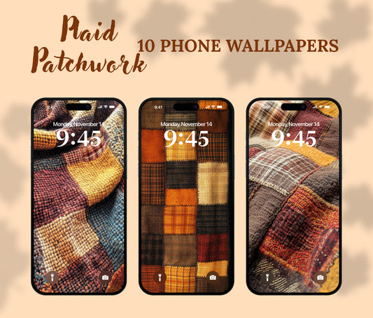 Plaid Patchwork Design Wallpaper – iPhone Fall Colors Plaid Patterns