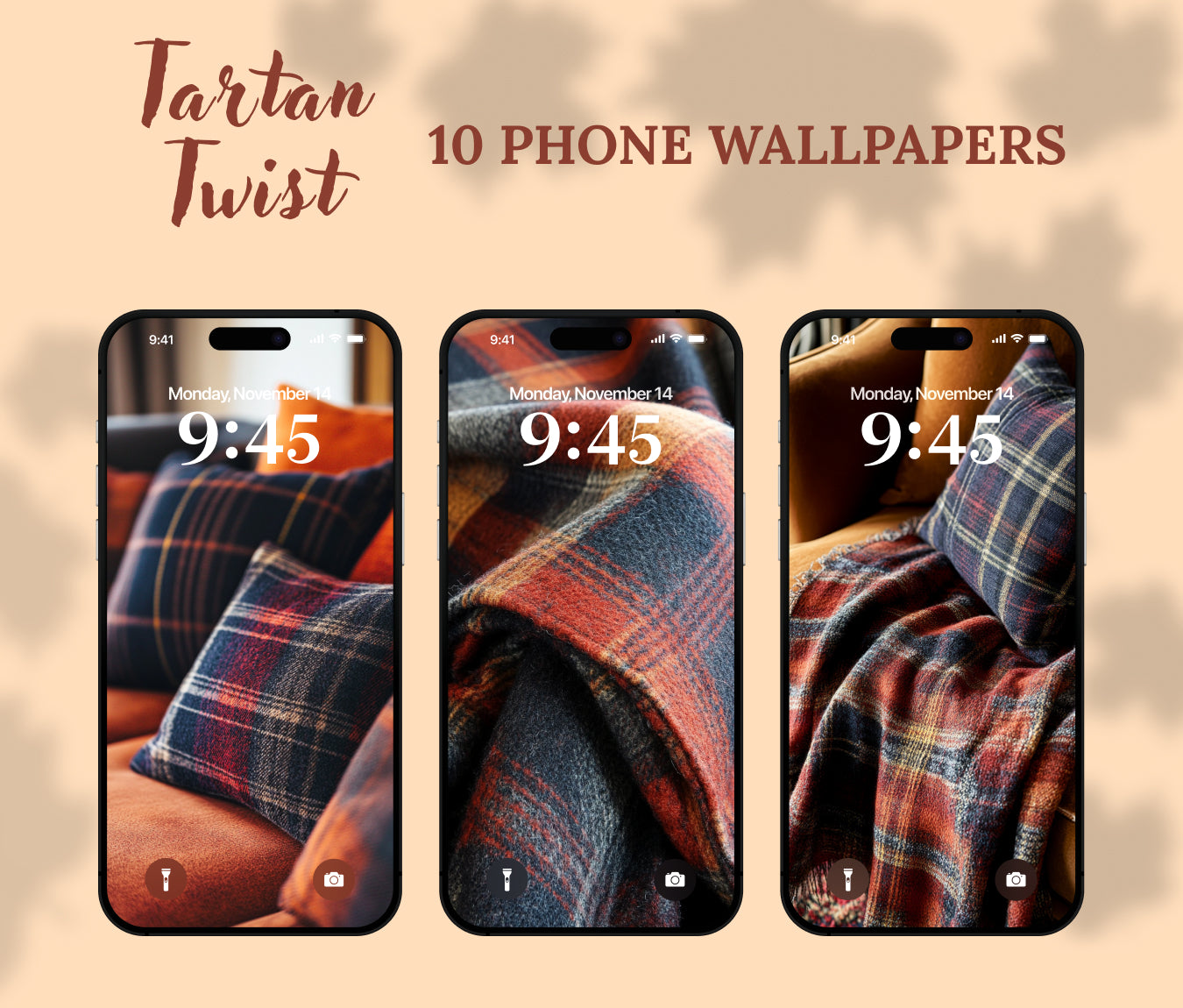 Tartan Fall Twist Wallpaper – Bold Patterns in Fall Colors for iPhone