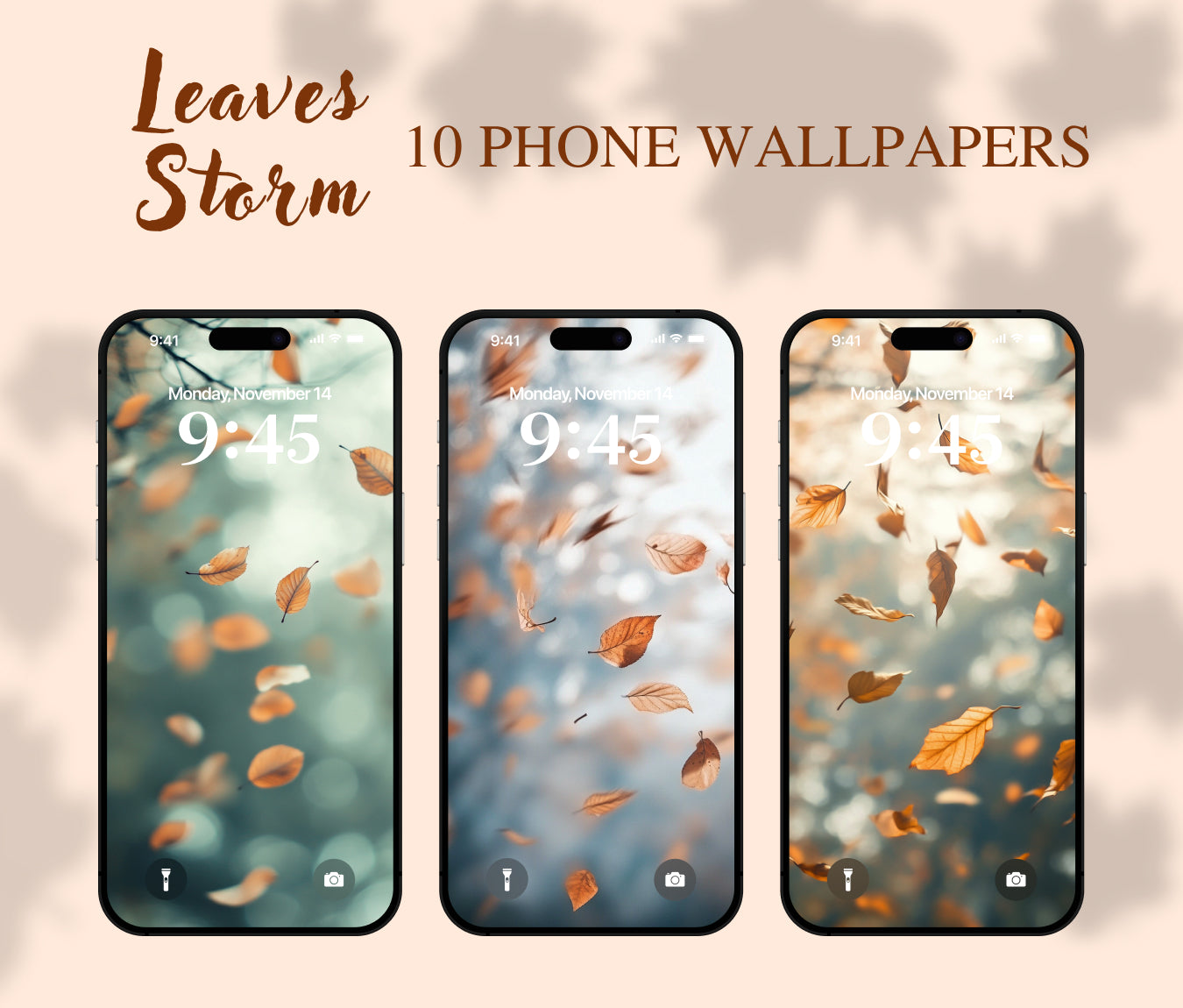 Whispering Fall Wallpaper – Wind-Blown Leaves Aesthetic for iPhone